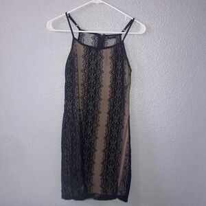Poetry black lace mini camisole dress